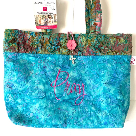 Elizabeth Scovil Handbag Women Multicolor Quilted Tote Lined Purse Shoulder Bag - Picture 2 of 9